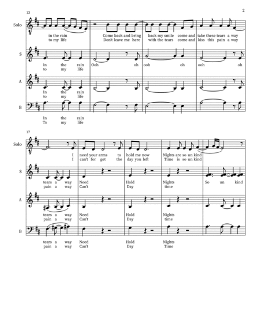 Un Break My Heart 4-Part scores gallery preview page 2