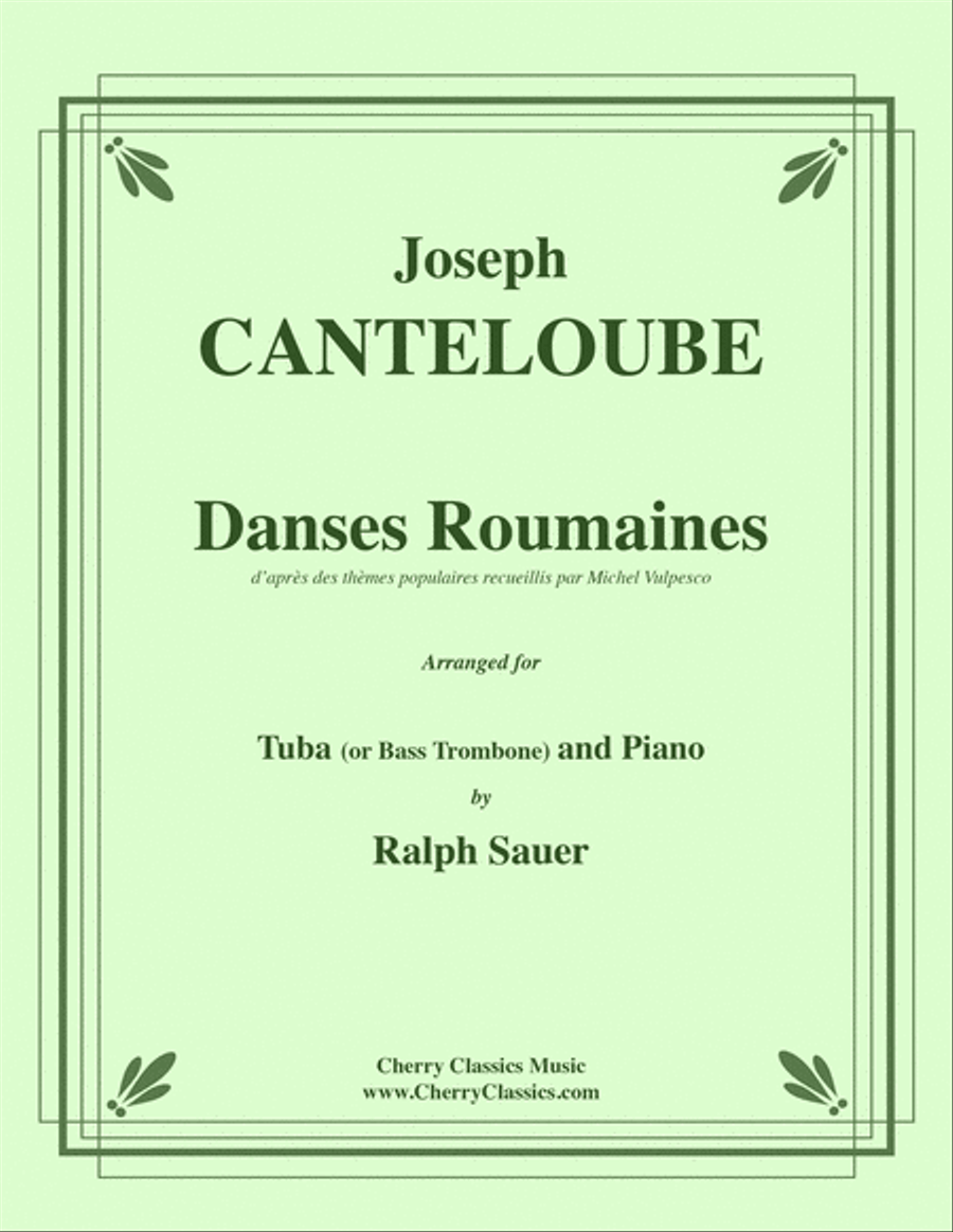 Danses Roumaines for Tuba or Bass Trombone & Piano Bass Trombone scores gallery preview page 1