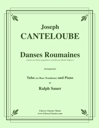 Book cover for Danses Roumaines for Tuba or Bass Trombone & Piano