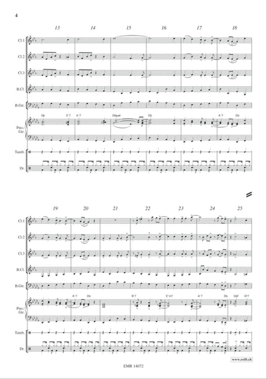 Joyful Christmas Clarinet Quartet scores gallery preview page 5