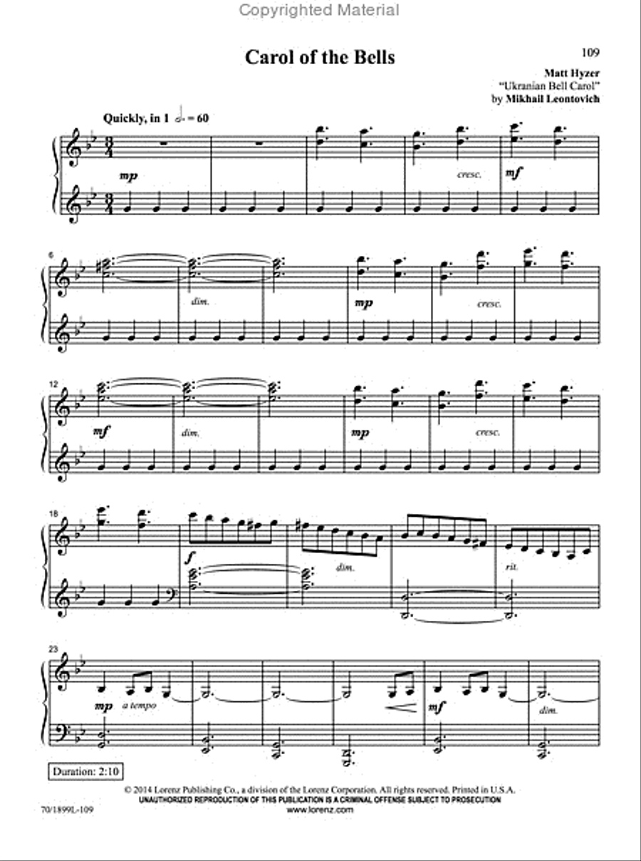 Carols A to Z Piano Solo scores gallery preview page 6