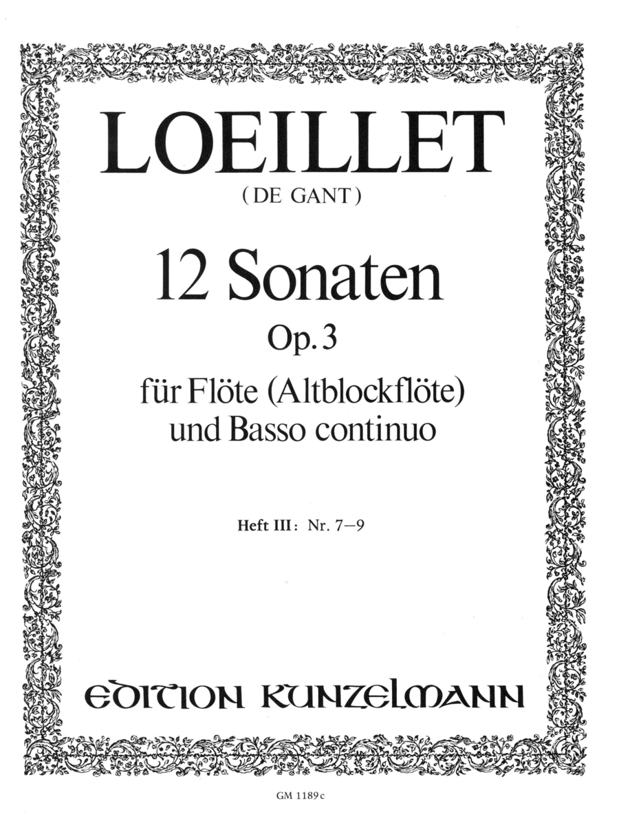 Flute Sonatas (12) in 4 volumes Volume 3