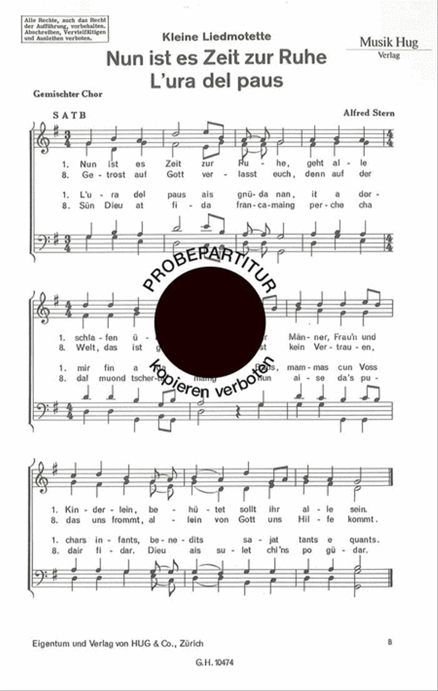 Nun ist es Zeit zur Ruhe Nun ist es Zeit zur Ruhe Choir scores gallery preview page 1