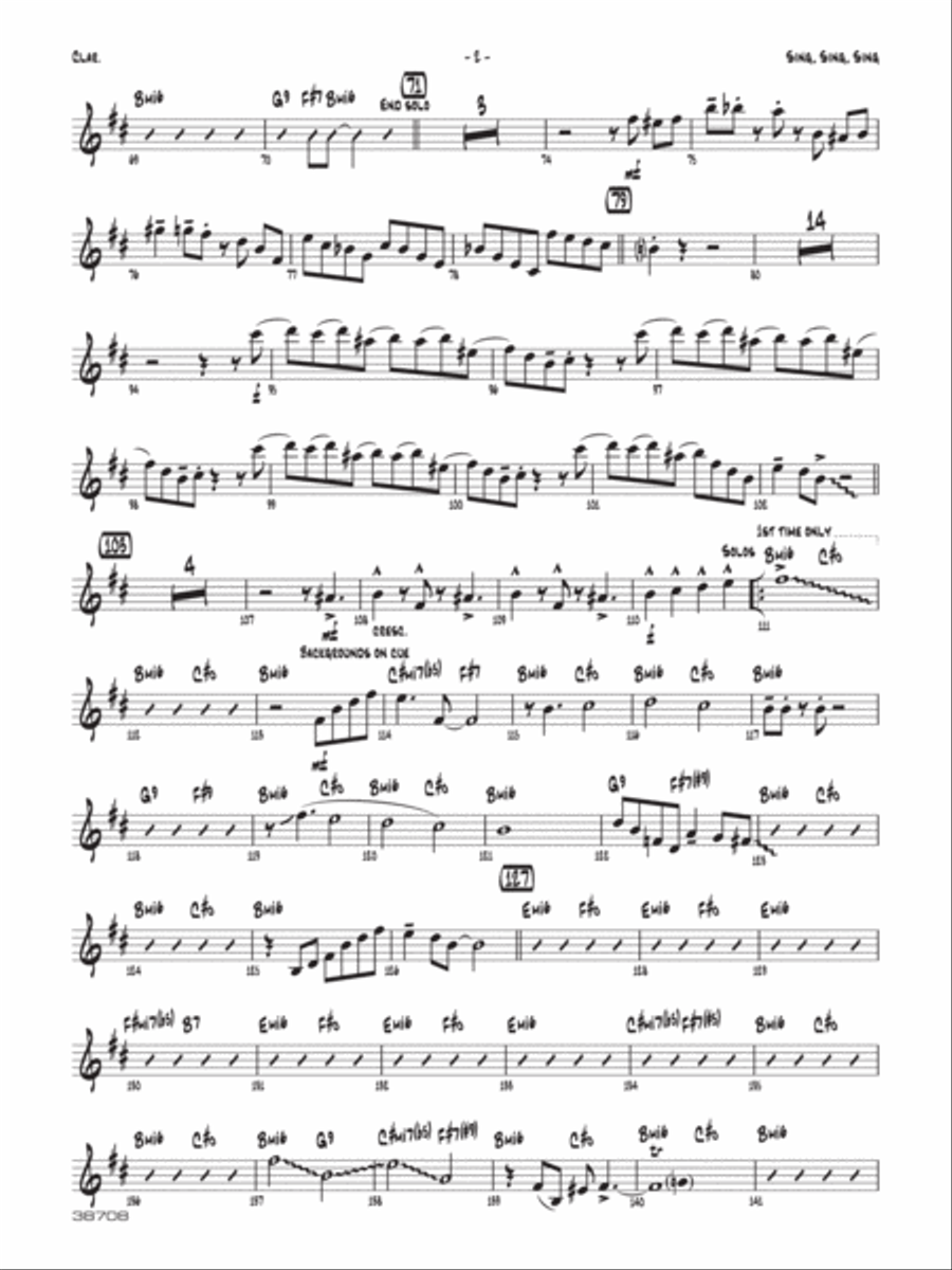 Sing, Sing, Sing: 1st B-flat Clarinet Jazz Ensemble scores gallery preview page 2