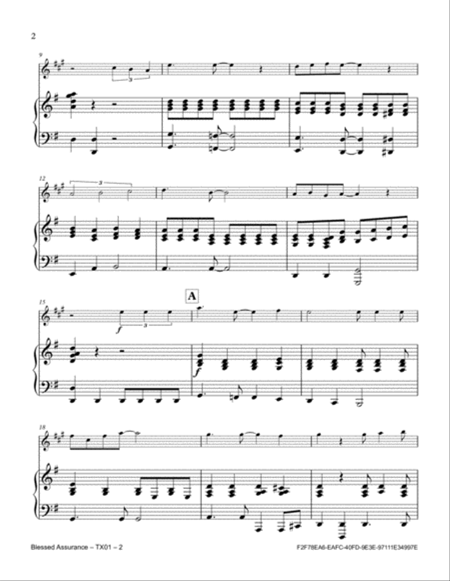 Blessed Assurance Tenor Saxophone scores gallery preview page 2