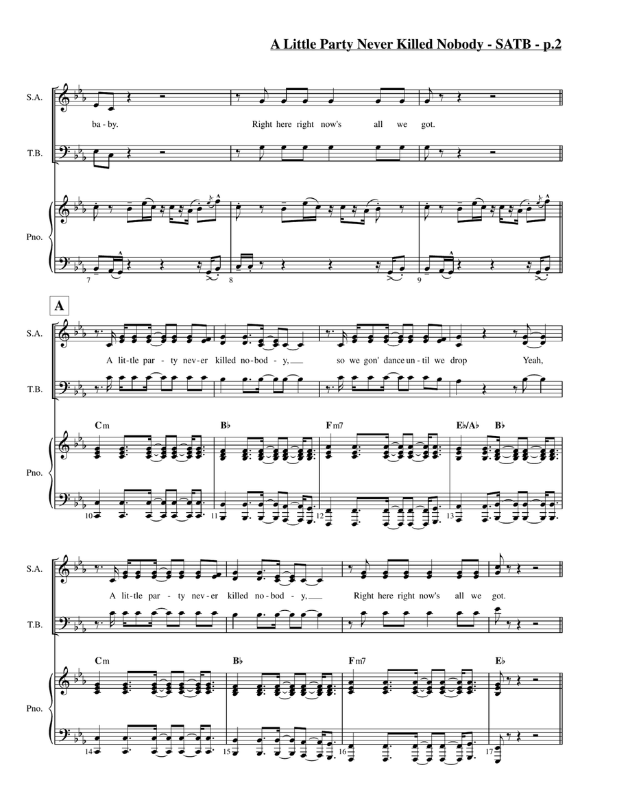 A Little Party Never Killed Nobody (All We Got) 4-Part scores gallery preview page 3