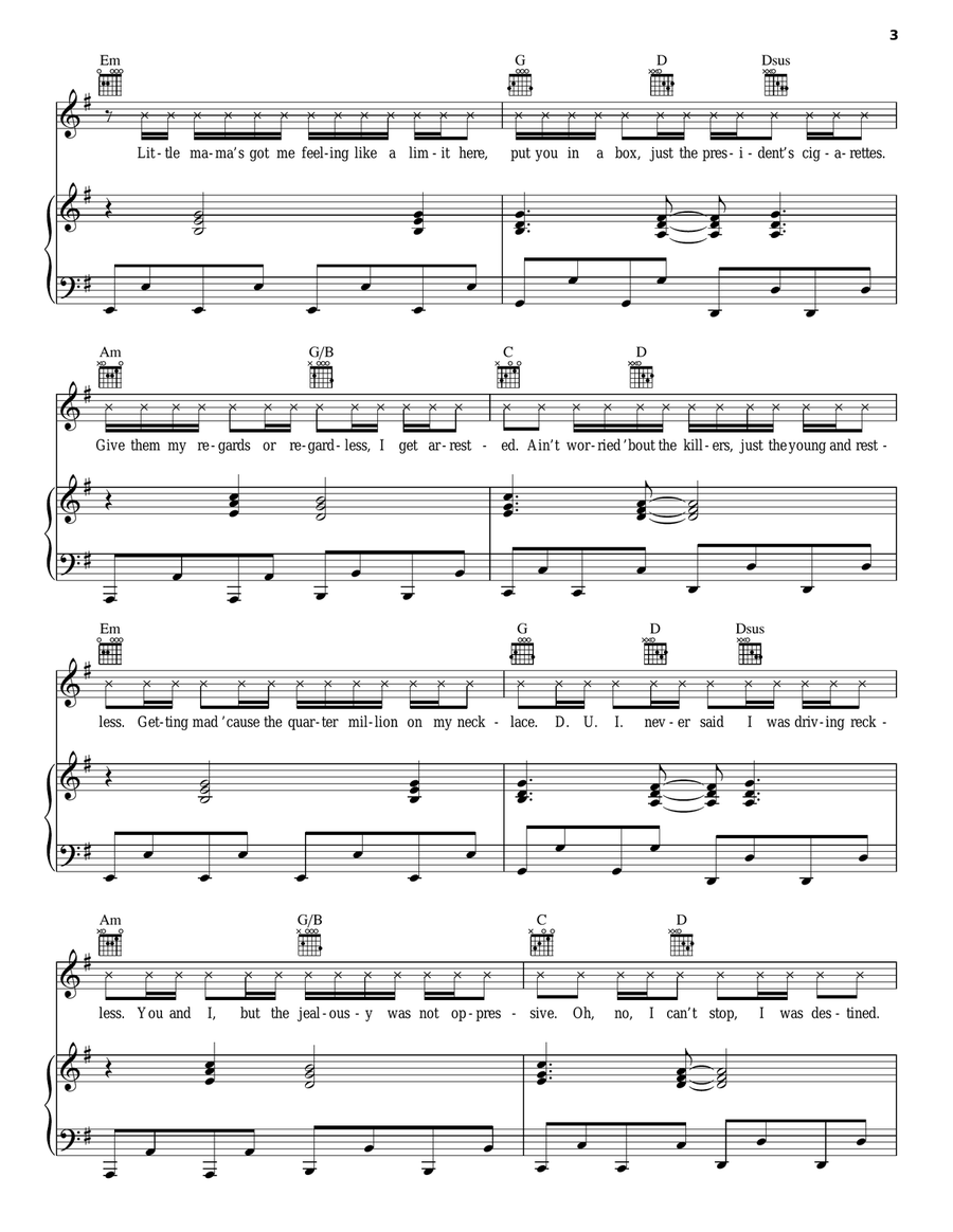 I Cry Piano, Vocal, Guitar scores gallery preview page 3