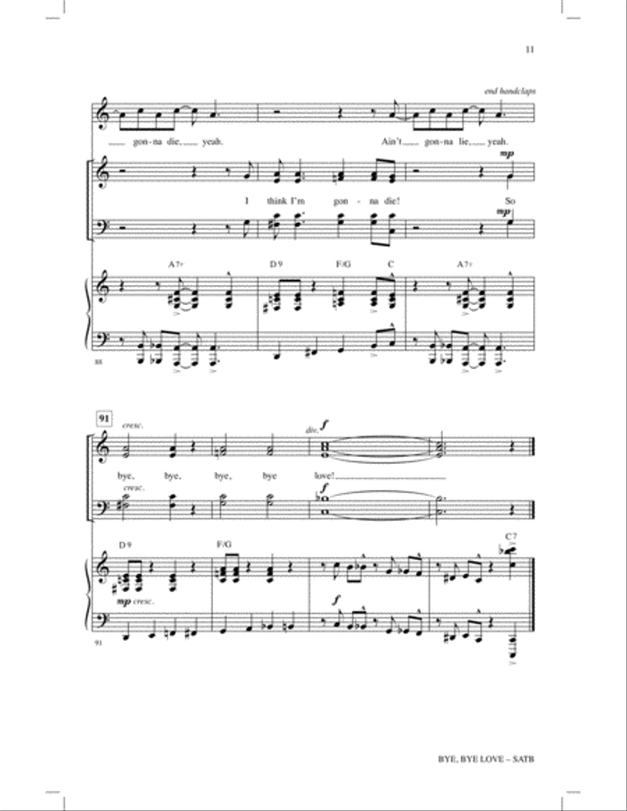 Bye Bye Love 4-Part scores gallery preview page 10