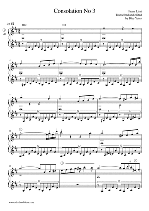 Book cover for Consolation No 3 (Franz Liszt)