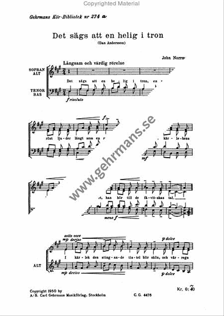 Det sags att en helig i tron / Det ar nagot bortom bergen ATB scores gallery preview page 2
