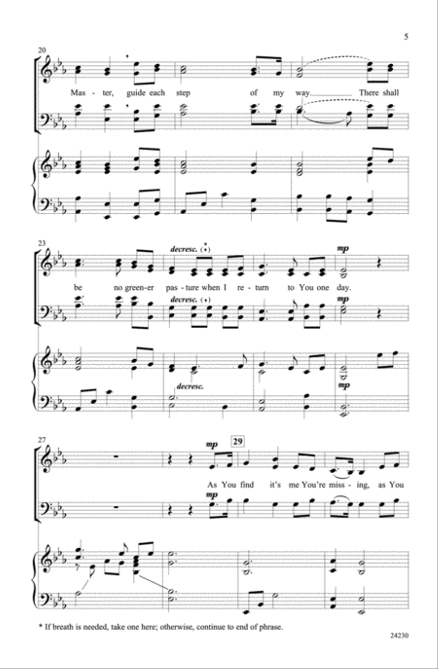 When I Return (Homeward Bound) 4-Part scores gallery preview page 4