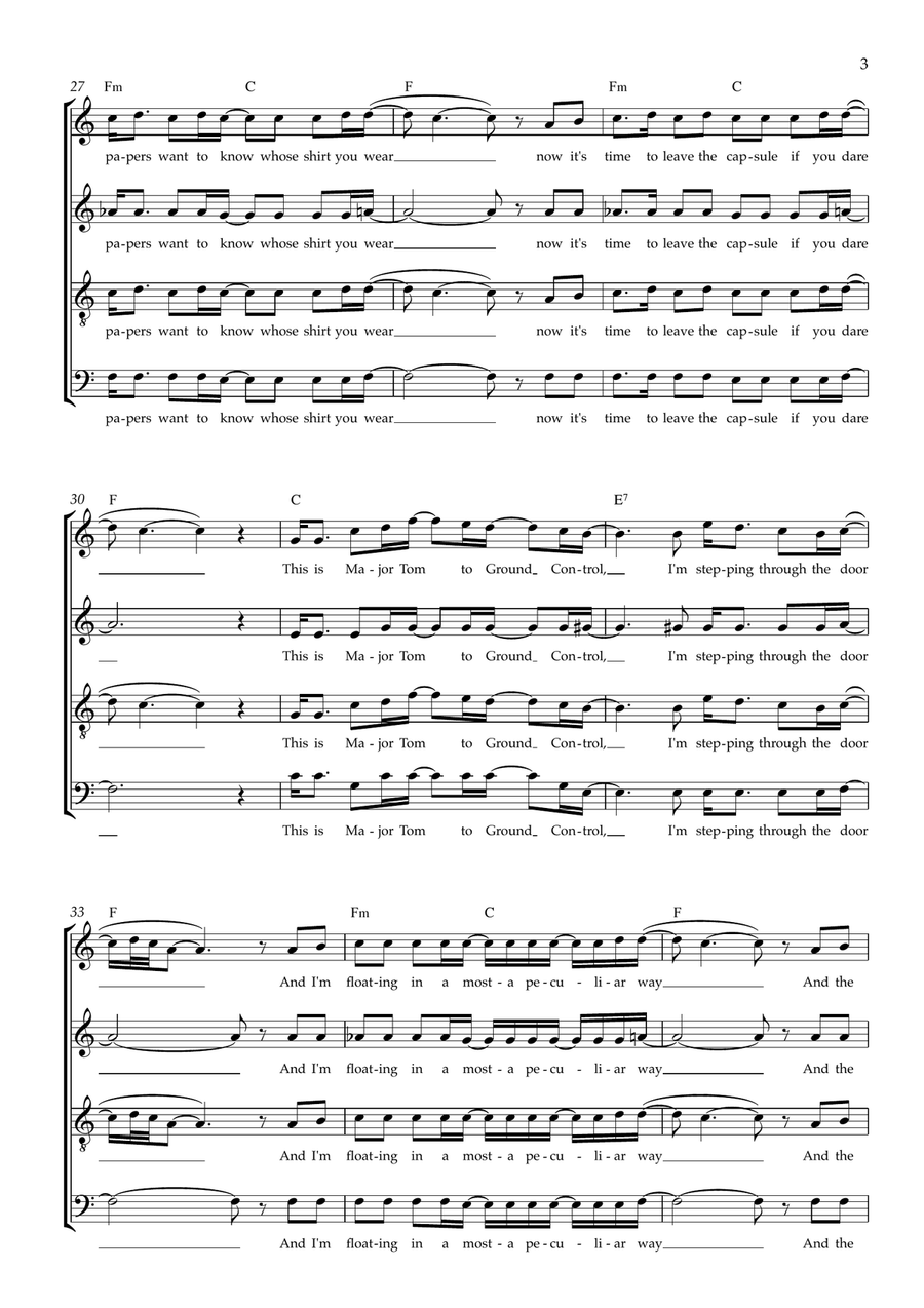 Space Oddity Divisi scores gallery preview page 3
