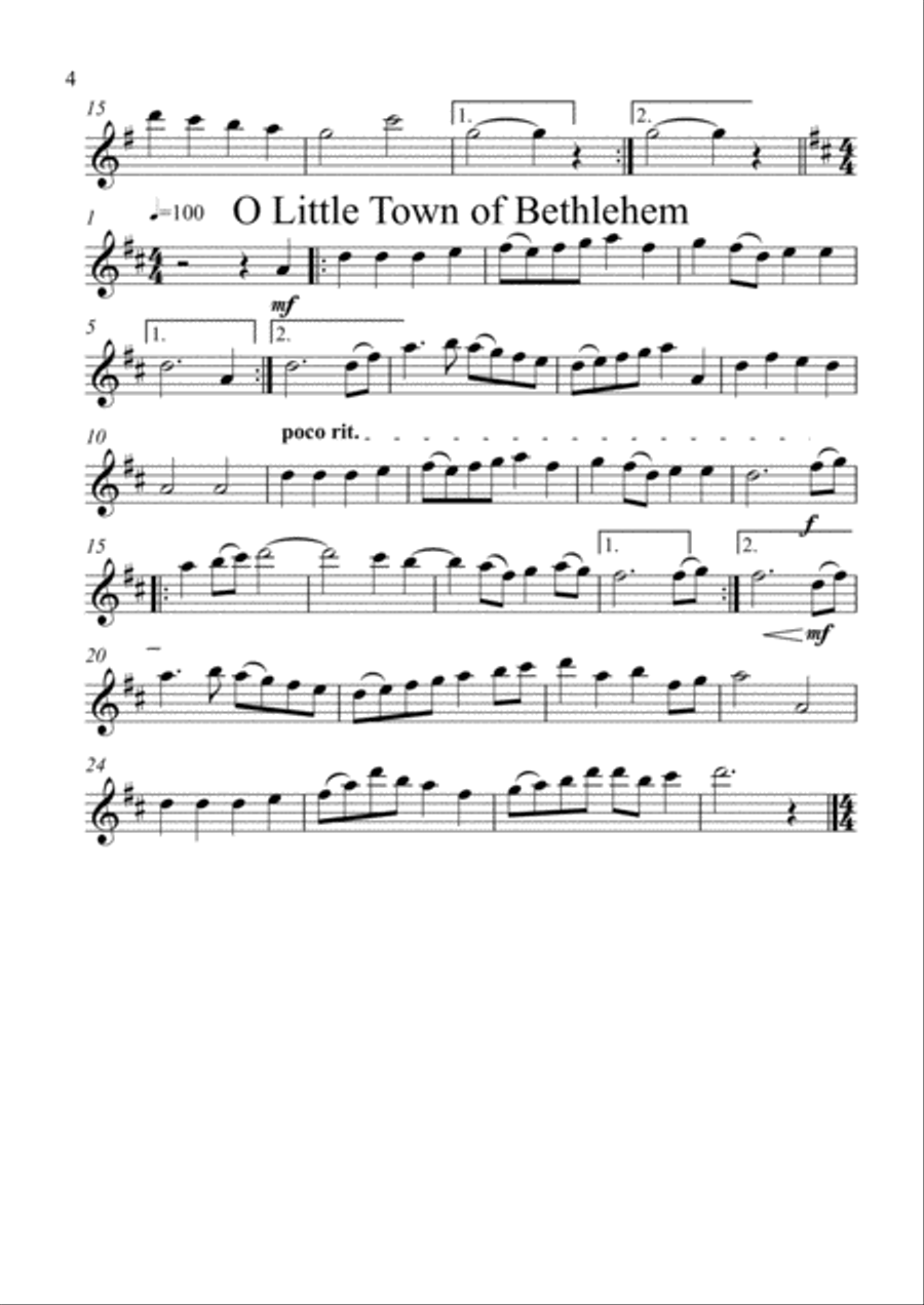 10 Christmas Carols for Violin Viola Cello and Piano by