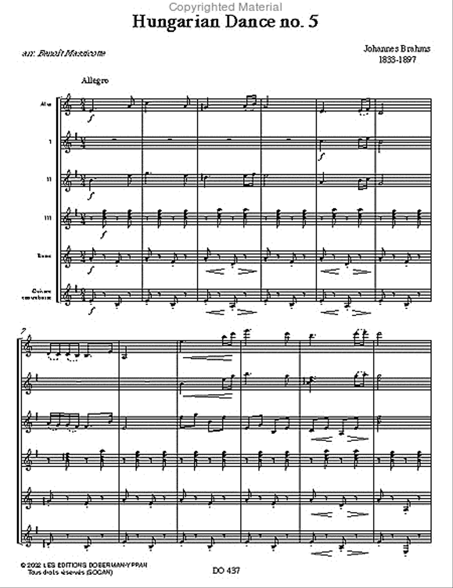 Hungarian Dance no. 5 Guitar Ensemble scores gallery preview page 2