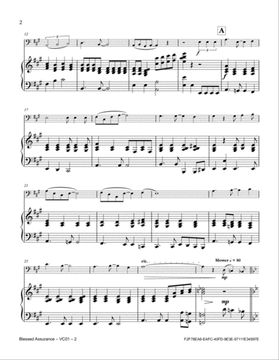 Blessed Assurance Piano scores gallery preview page 2