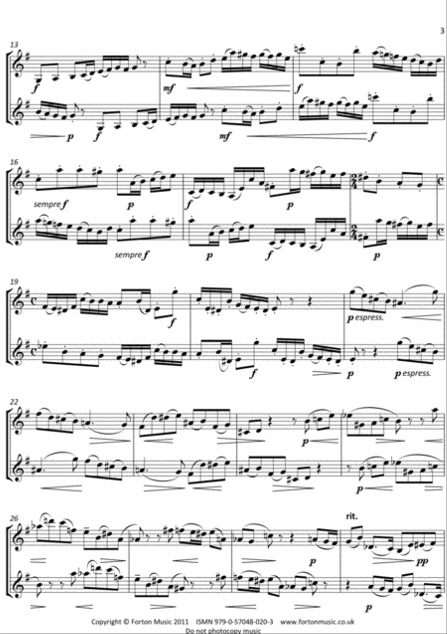 Duo Opus 131 no 3 Duo Opus 131 no 3 Clarinet Duet scores gallery preview page 3