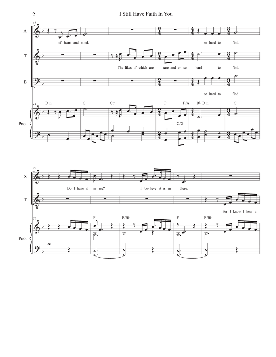 I Still Have Faith In You 4-Part scores gallery preview page 2