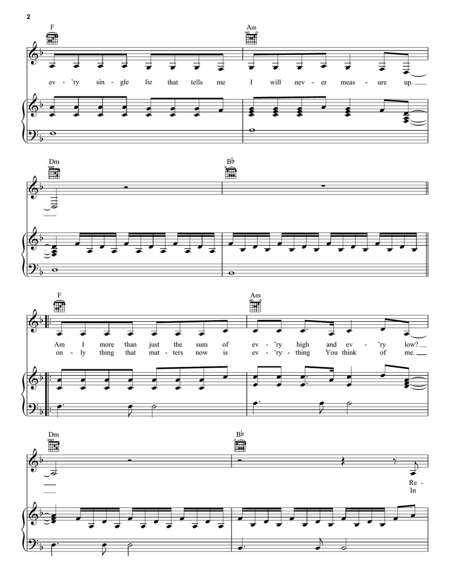 You Say Piano, Vocal, Guitar scores gallery preview page 2