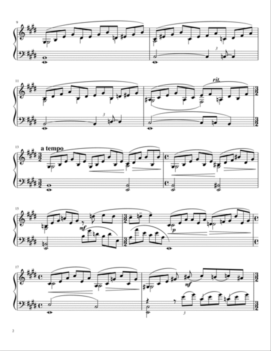 Rachmaninoff Piano Concerto No. 2 in C minor Op. 18 2nd Mvmt For Piano Solo Original by