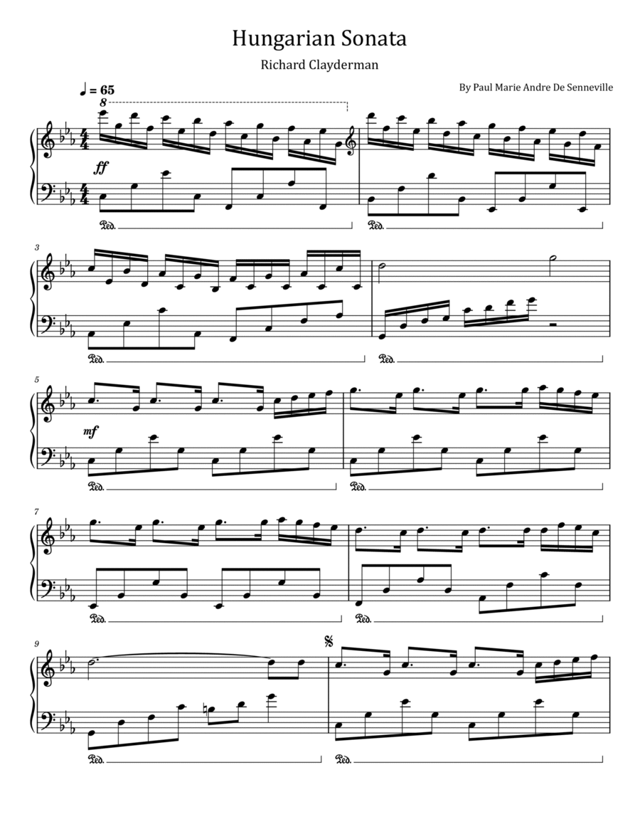 Hungarian Sonata Hungarian Sonata Piano Solo scores gallery preview page 1