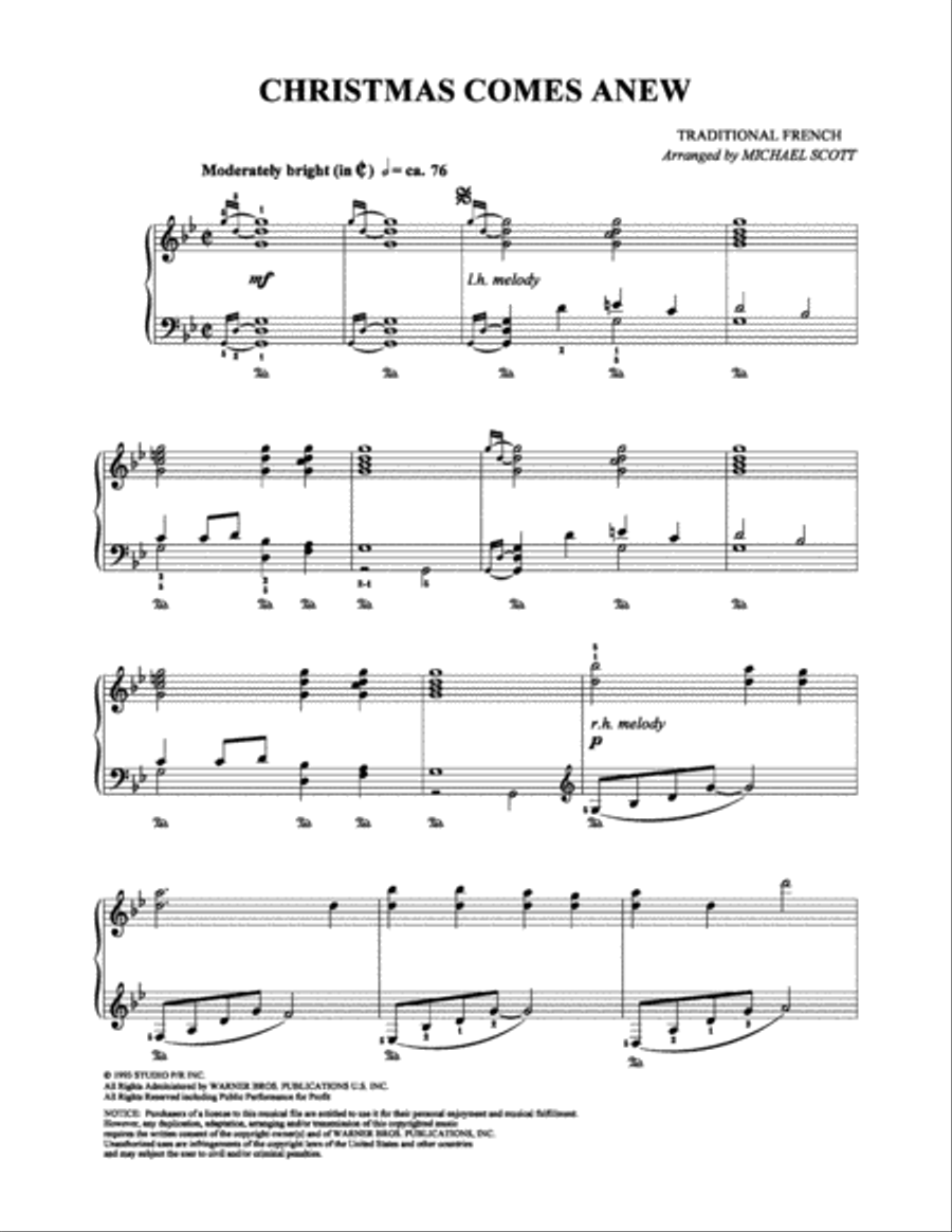 Christmas Comes Anew Piano Solo scores gallery preview page 1