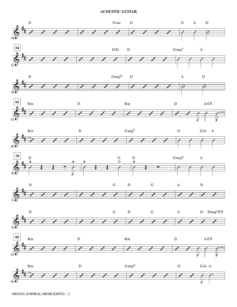 Moana - Guitar Moana - Guitar Choir scores gallery preview page 2