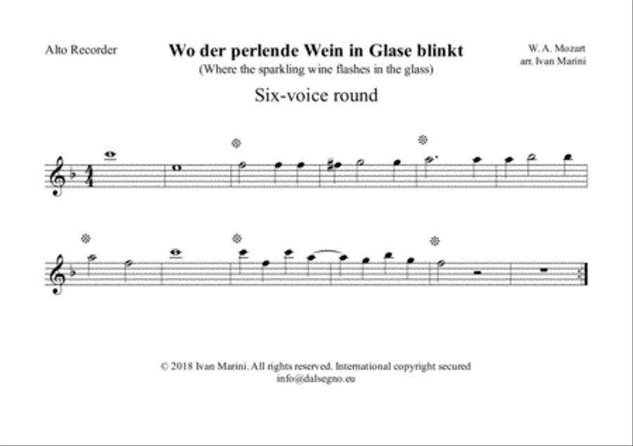 Wo der perlende Wein... (Mozart) - Every combination of Winds Concert Band scores gallery preview page 4