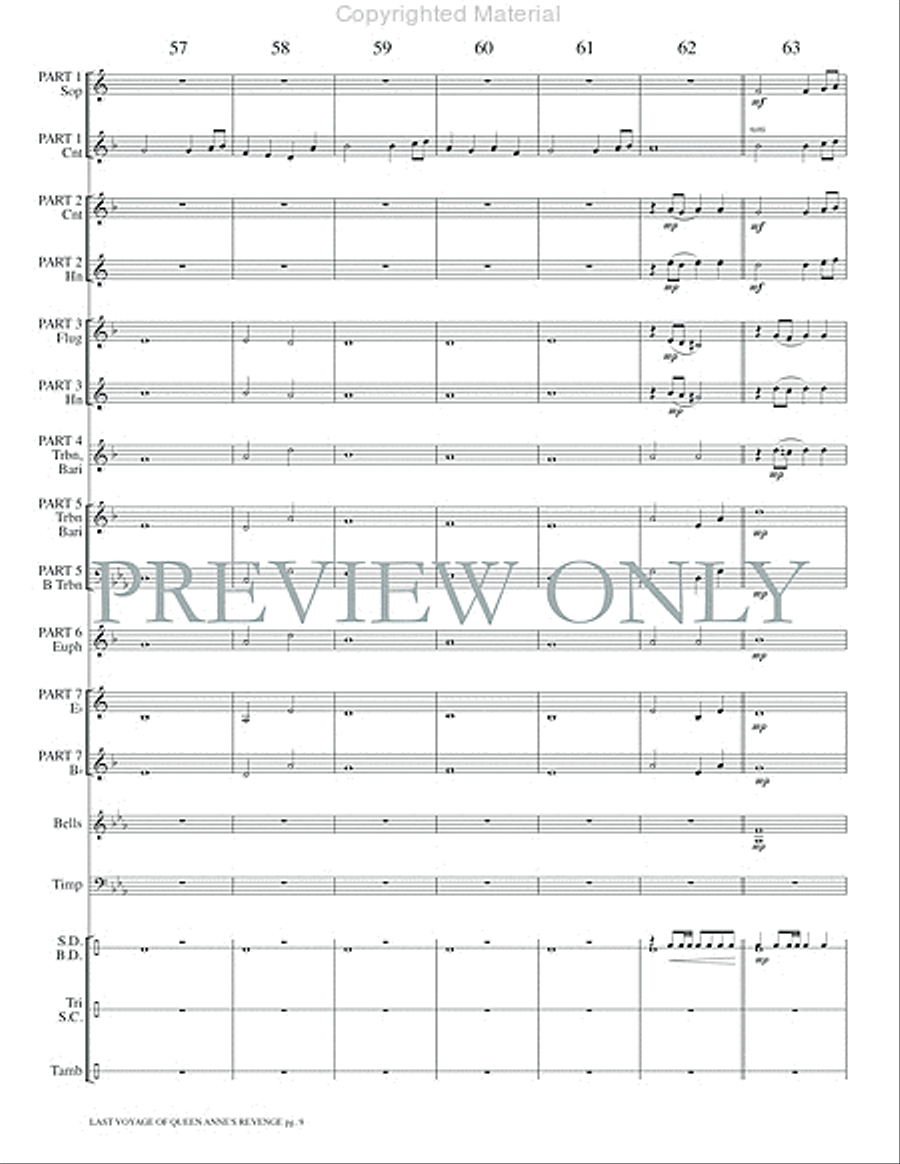 The Last Voyage of the Queen Anne's Revenge Concert Band scores gallery preview page 11