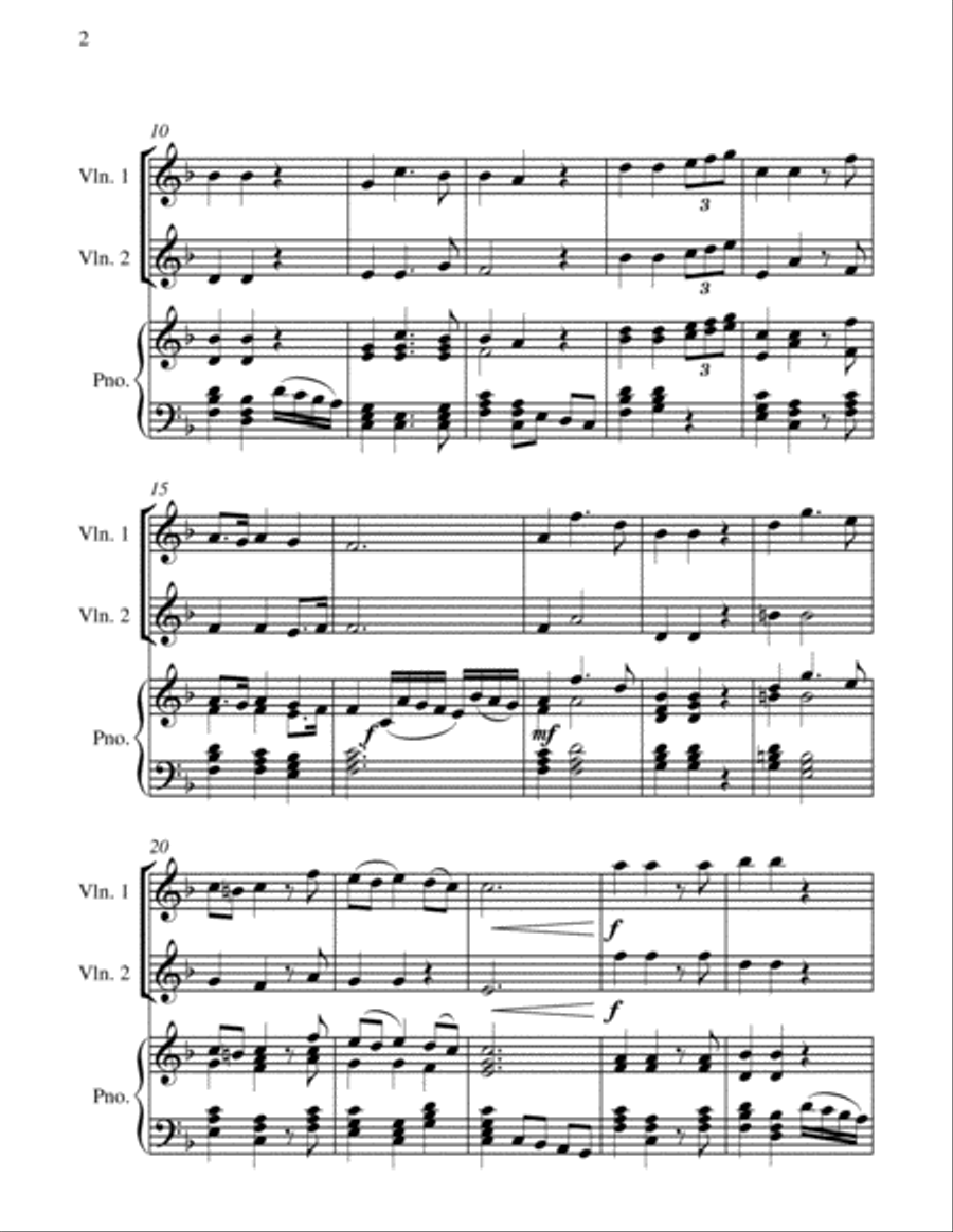 Lascia Ch'io Pianga - From Opera 'Rinaldo' - G.F. Handel ( 2 Violins and Piano) String Duet scores gallery preview page 6