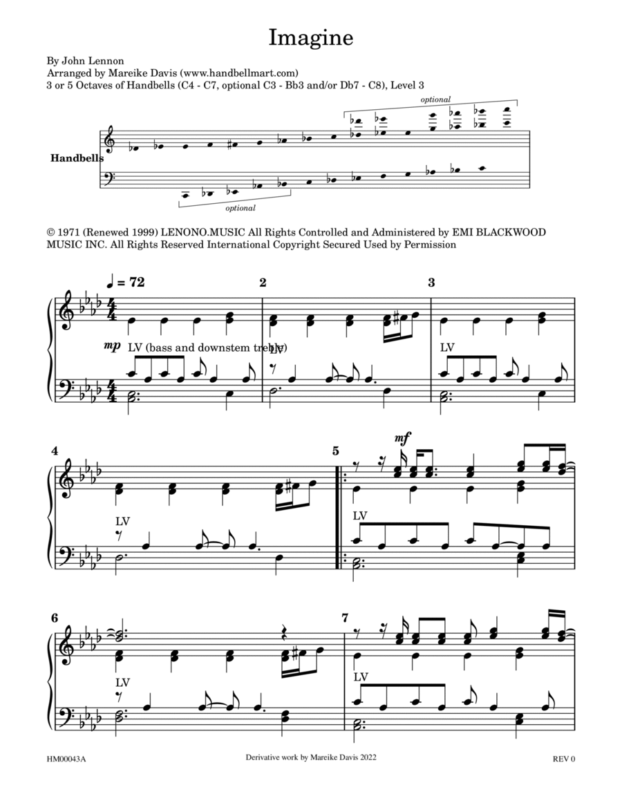 Imagine Handbell Choir scores gallery preview page 1
