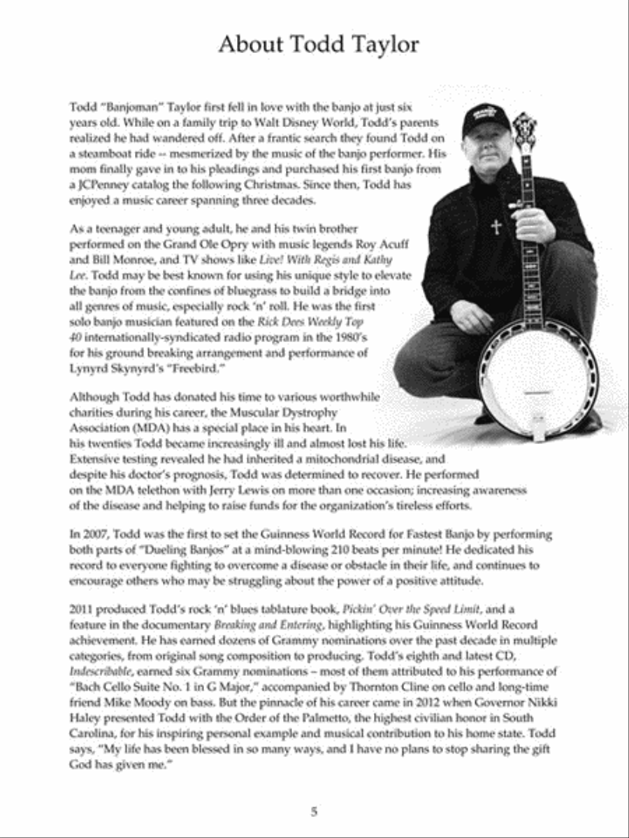 Todd Taylor's Banjo Christmas Guitar Tablature scores gallery preview page 4