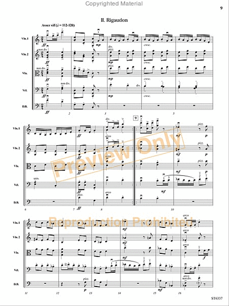 Menuet and Rigaudon String Orchestra scores gallery preview page 10
