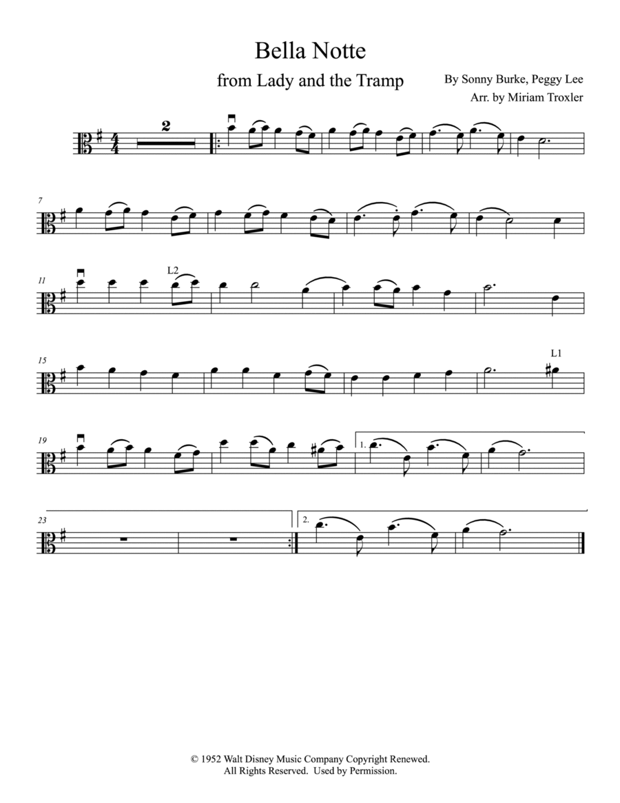 Bella Notte Bella Notte Viola scores gallery preview page 1