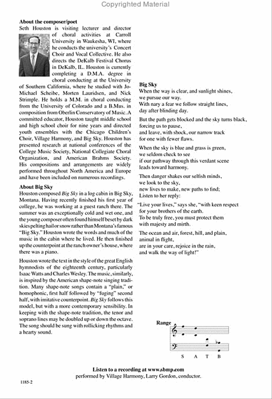 Big Sky - SATB Octavo Big Sky - SATB Octavo 4-Part scores gallery preview page 2