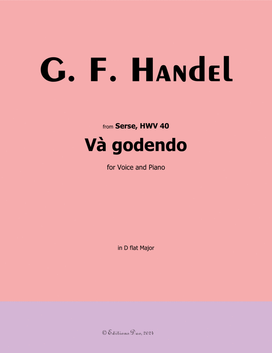 Và godendo, by Handel, in D flat Major Voice scores gallery preview page 1