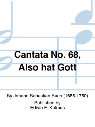 Book cover for Cantata No. 68, Also hat Gott