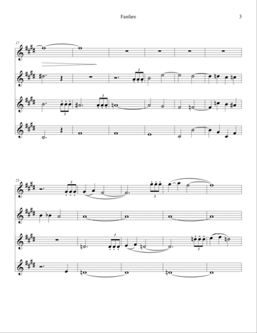 Fanfare - for Flute Quartet (2021) Flute Quartet scores gallery preview page 4