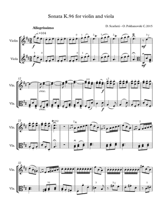 D. Scarlatti Sonata in D K.96 for violin and viola