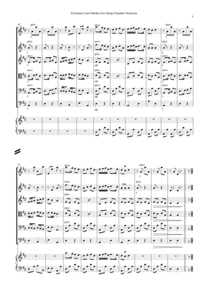 Christmas Carol Medley for Chamber Orchestra with Violin Solo Full Score and Parts image number null