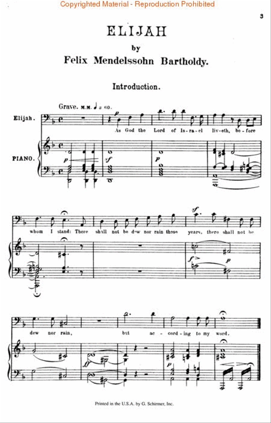 Elijah - Vocal Score, Complete
