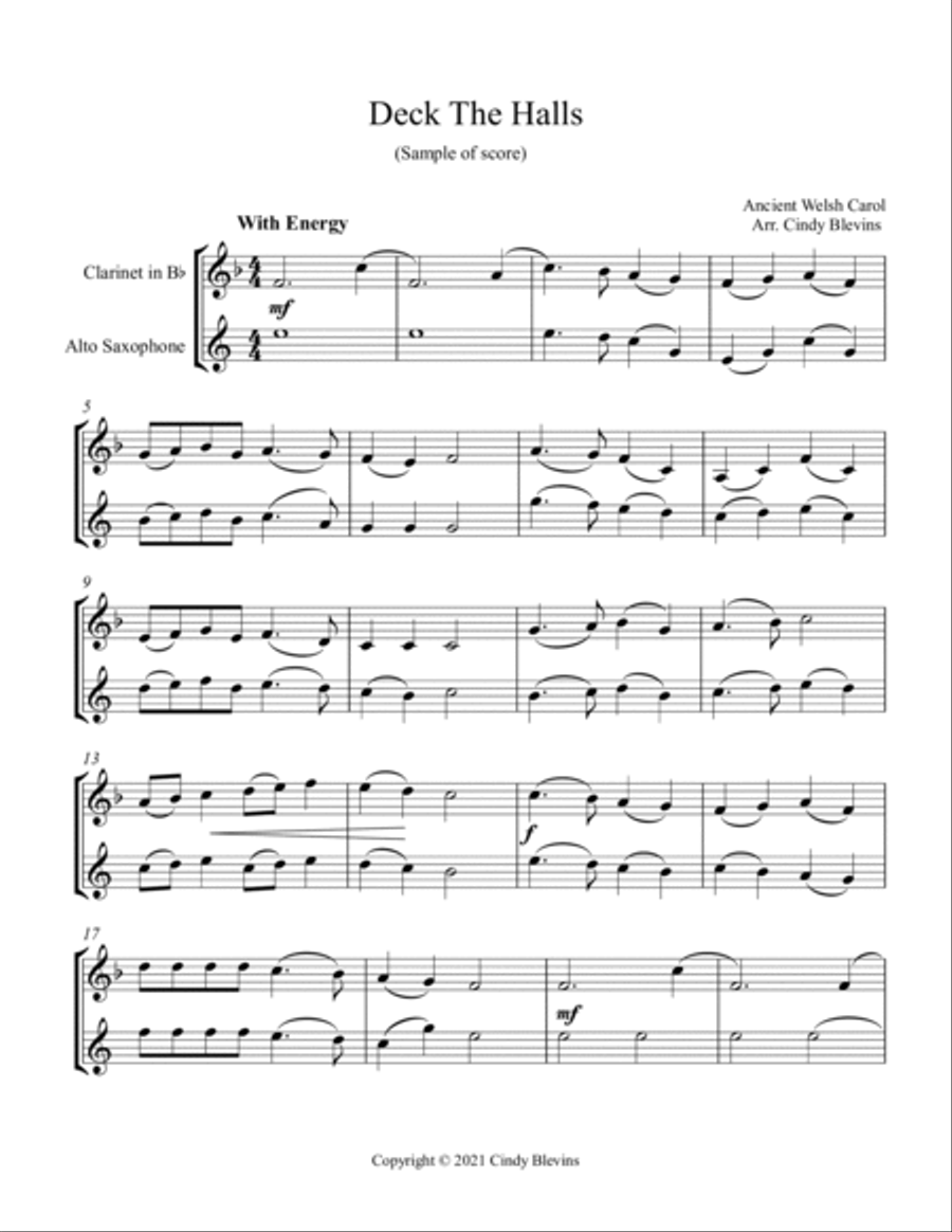 Clarinet and Alto Sax for Christmas, Vol. II Woodwind Duet scores gallery preview page 2
