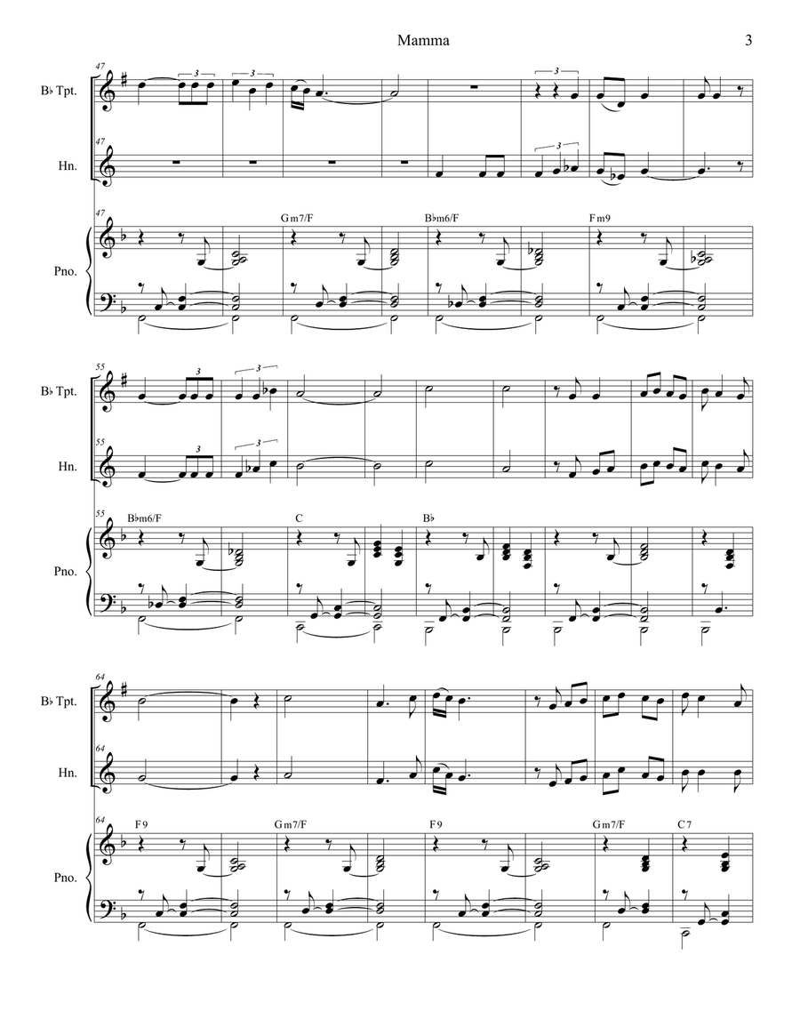 Mama (mamma) Brass Duet scores gallery preview page 3