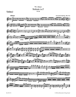 Book cover for Symphony, No. 18 F major, KV 130
