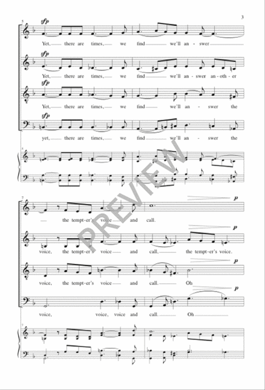 Trinity: Three Choral Meditations Based on Gospel Songs 4-Part scores gallery preview page 3