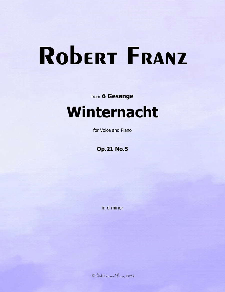 Winternacht, by Robert Franz, in d minor Voice scores gallery preview page 1