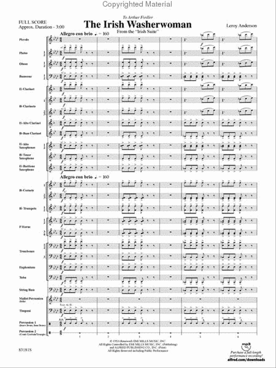 The Irish Washerwoman (from the Irish Suite) Concert Band scores gallery preview page 2