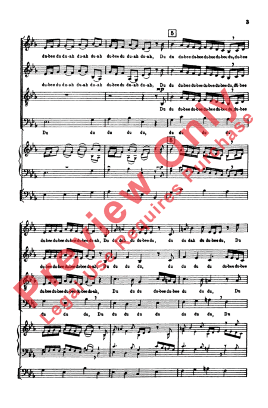 Sleepytime Bach (Sleepers Wake, Cantata 140) 4-Part scores gallery preview page 3