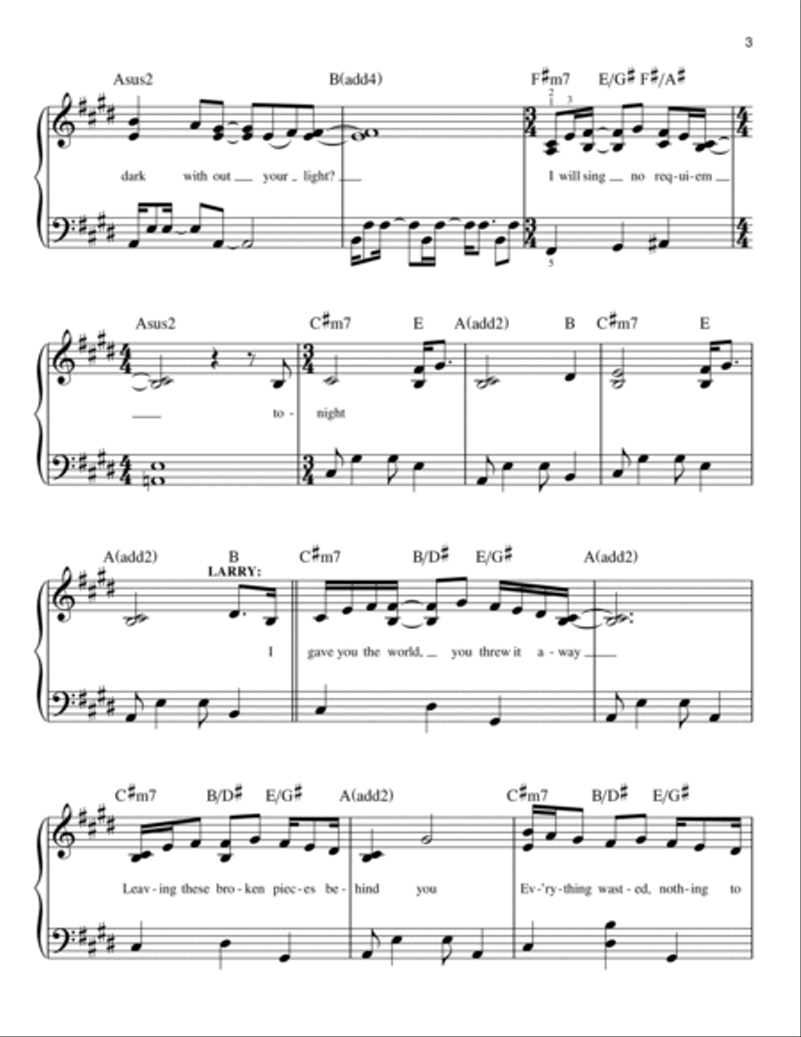 Requiem (from Dear Evan Hansen) Easy Piano scores gallery preview page 3