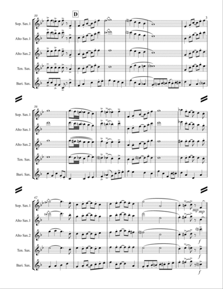 Too Fat Polka (she's Too Fat For Me) Saxophone Quartet scores gallery preview page 4