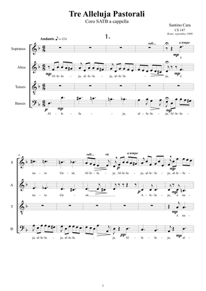 Tre Alleluja Pastorali per Coro SATB a cappella